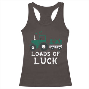 Boys St Patricks Day Racerback Tank Top Loads Of Luck Lucky Tractor Truck TS10 Dark Chocolate Print Your Wear