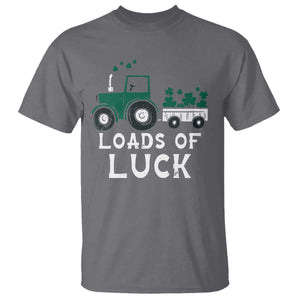 Boys St Patricks Day T Shirt Loads Of Luck Lucky Tractor Truck TS10 Charcoal Print Your Wear