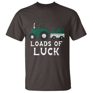 Boys St Patricks Day T Shirt Loads Of Luck Lucky Tractor Truck TS10 Dark Chocolate Print Your Wear