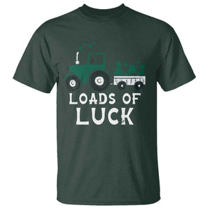 Boys St Patricks Day T Shirt Loads Of Luck Lucky Tractor Truck TS10 Dark Forest Green Print Your Wear