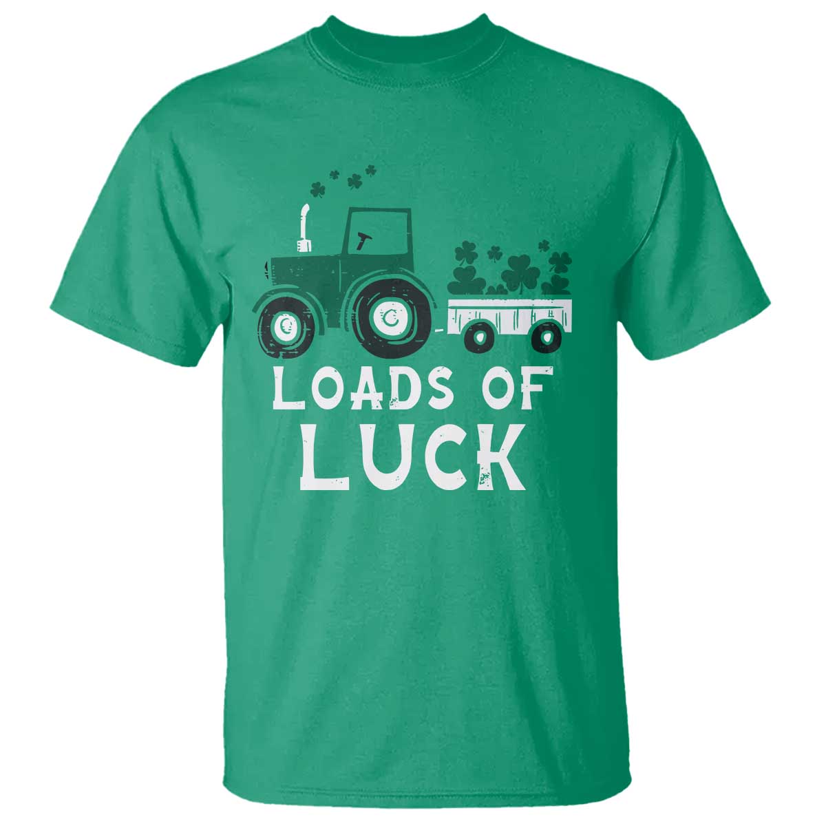 Boys St Patricks Day T Shirt Loads Of Luck Lucky Tractor Truck TS10 Irish Green Print Your Wear