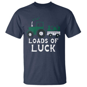 Boys St Patricks Day T Shirt Loads Of Luck Lucky Tractor Truck TS10 Navy Print Your Wear
