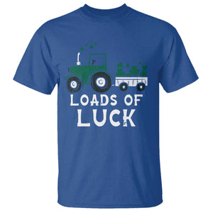 Boys St Patricks Day T Shirt Loads Of Luck Lucky Tractor Truck TS10 Royal Blue Print Your Wear