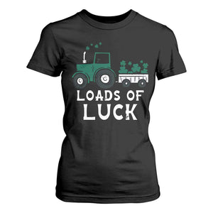Boys St Patricks Day T Shirt For Women Loads Of Luck Lucky Tractor Truck TS10 Black Print Your Wear