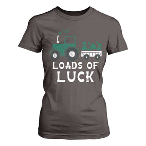 Boys St Patricks Day T Shirt For Women Loads Of Luck Lucky Tractor Truck TS10 Dark Chocolate Print Your Wear