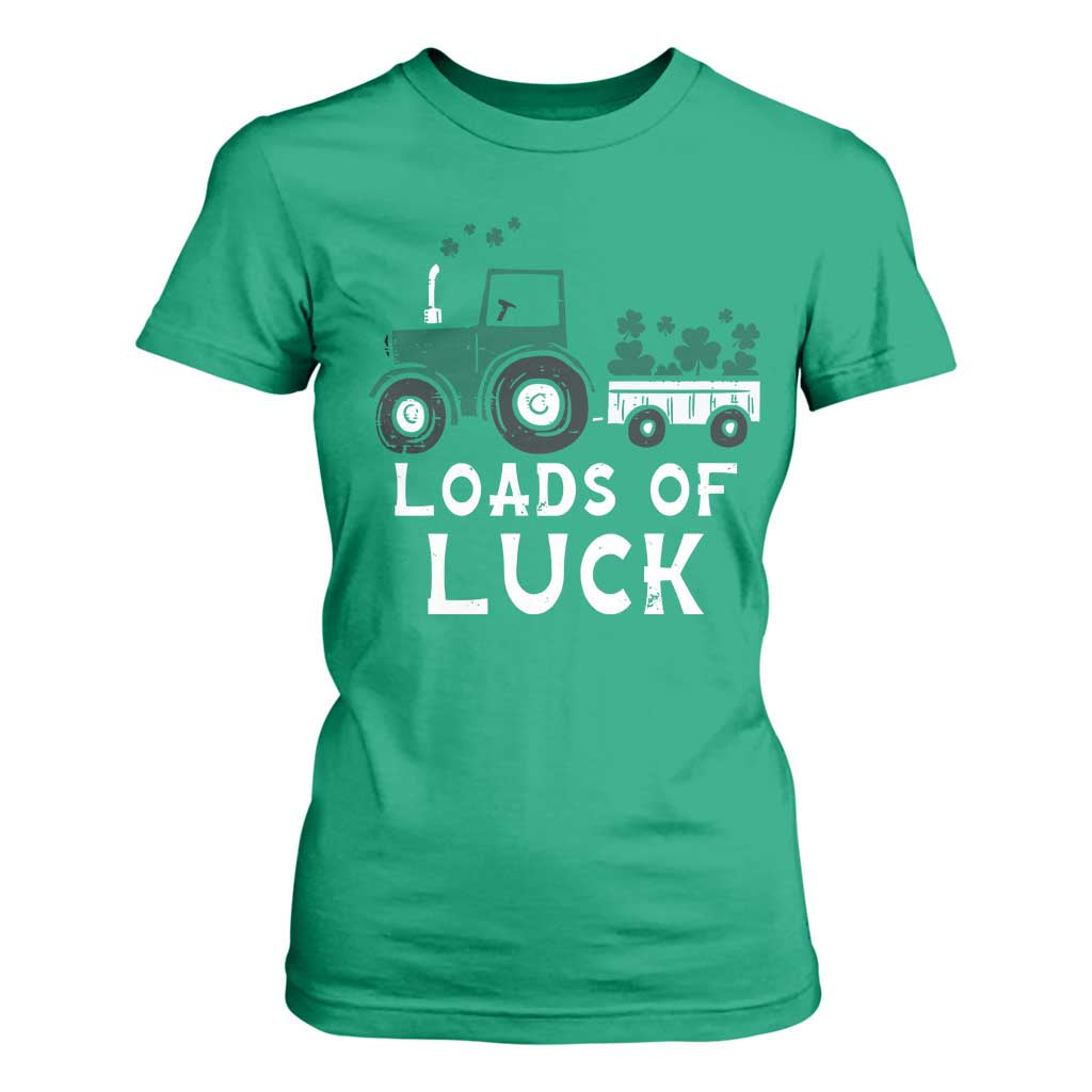 Boys St Patricks Day T Shirt For Women Loads Of Luck Lucky Tractor Truck TS10 Irish Green Print Your Wear