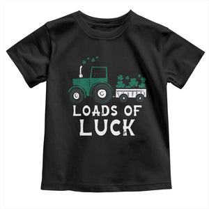 Boys St Patricks Day Toddler T Shirt Loads Of Luck Lucky Tractor Truck TS10 Black Print Your Wear