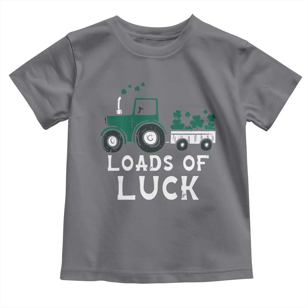 Boys St Patricks Day Toddler T Shirt Loads Of Luck Lucky Tractor Truck TS10 Charcoal Print Your Wear