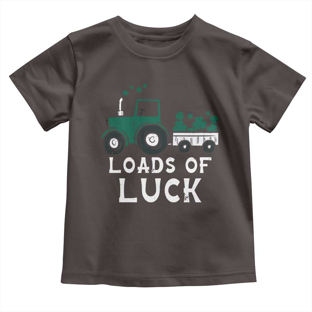 Boys St Patricks Day Toddler T Shirt Loads Of Luck Lucky Tractor Truck TS10 Dark Chocolate Print Your Wear