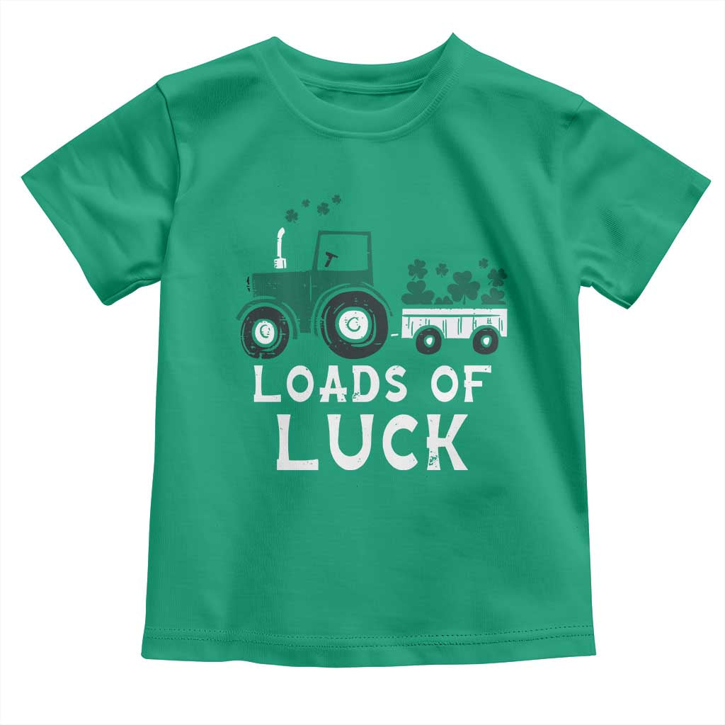 Boys St Patricks Day Toddler T Shirt Loads Of Luck Lucky Tractor Truck TS10 Irish Green Print Your Wear