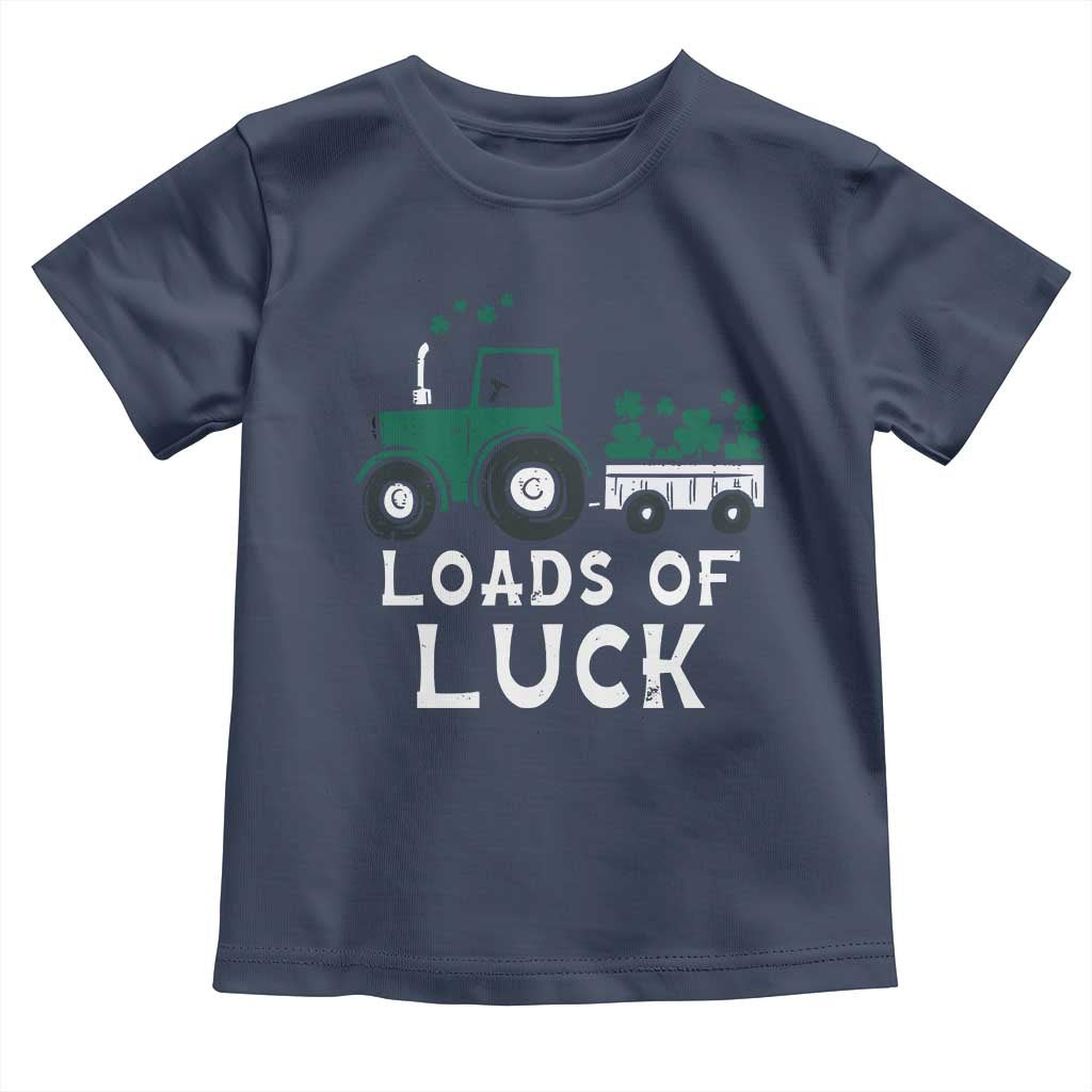 Boys St Patricks Day Toddler T Shirt Loads Of Luck Lucky Tractor Truck TS10 Navy Print Your Wear