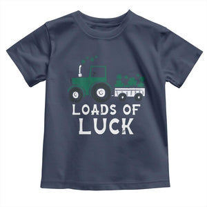 Boys St Patricks Day Toddler T Shirt Loads Of Luck Lucky Tractor Truck TS10 Navy Print Your Wear
