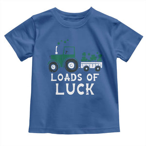 Boys St Patricks Day Toddler T Shirt Loads Of Luck Lucky Tractor Truck TS10 Royal Blue Print Your Wear