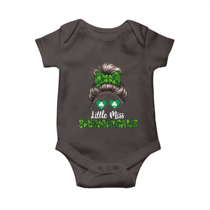Little Miss Shenanigans St Patricks Day Baby Onesie Kids Girls Toddler TS10 Dark Chocolate Print Your Wear