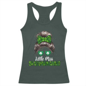 Little Miss Shenanigans St Patricks Day Racerback Tank Top Kids Girls Toddler TS10 Dark Forest Green Print Your Wear