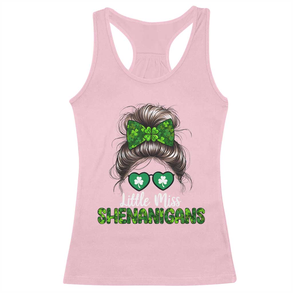 Little Miss Shenanigans St Patricks Day Racerback Tank Top Kids Girls Toddler TS10 Light Pink Print Your Wear
