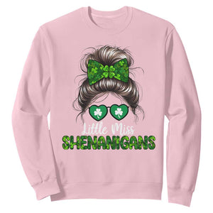 Little Miss Shenanigans St Patricks Day Sweatshirt Kids Girls Toddler TS10 Light Pink Print Your Wear