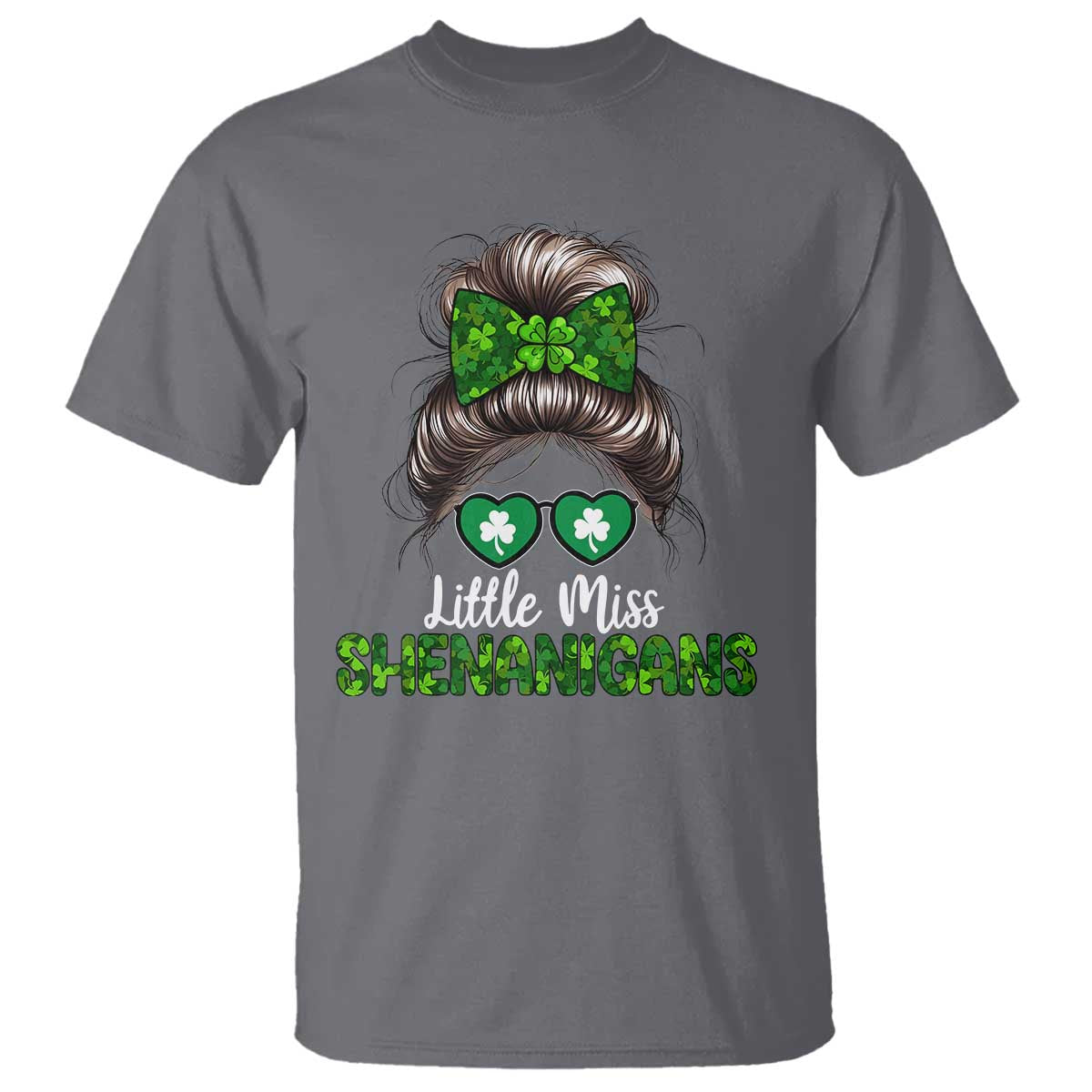 Little Miss Shenanigans St Patricks Day T Shirt Kids Girls Toddler TS10 Charcoal Print Your Wear