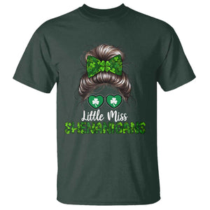 Little Miss Shenanigans St Patricks Day T Shirt Kids Girls Toddler TS10 Dark Forest Green Print Your Wear