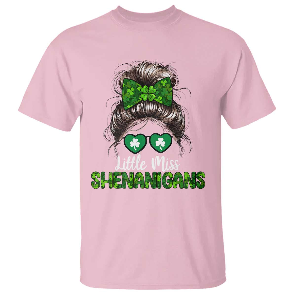 Little Miss Shenanigans St Patricks Day T Shirt Kids Girls Toddler TS10 Light Pink Print Your Wear