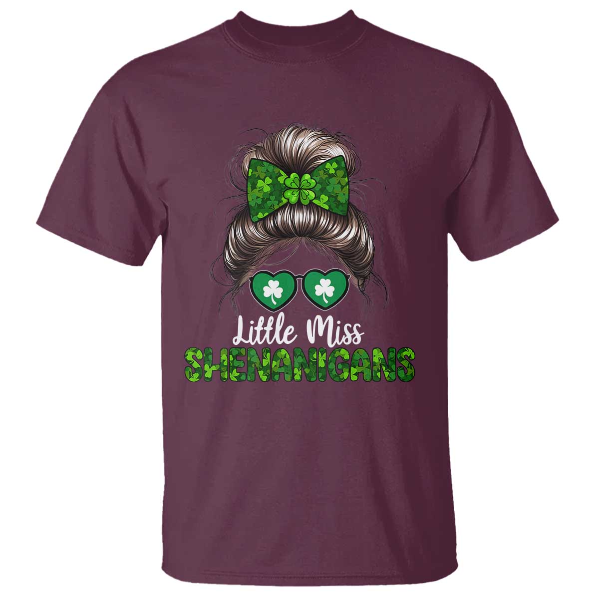 Little Miss Shenanigans St Patricks Day T Shirt Kids Girls Toddler TS10 Maroon Print Your Wear