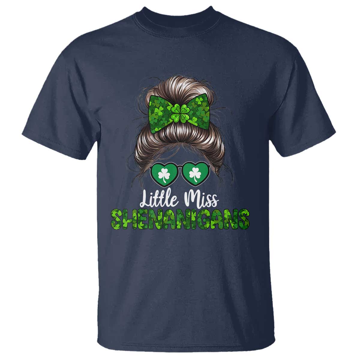 Little Miss Shenanigans St Patricks Day T Shirt Kids Girls Toddler TS10 Navy Print Your Wear