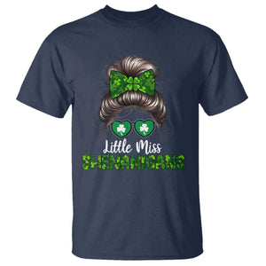 Little Miss Shenanigans St Patricks Day T Shirt Kids Girls Toddler TS10 Navy Print Your Wear