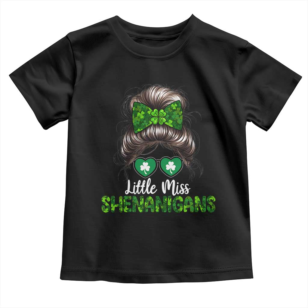 Little Miss Shenanigans St Patricks Day Toddler T Shirt Kids Girls Toddler TS10 Black Print Your Wear