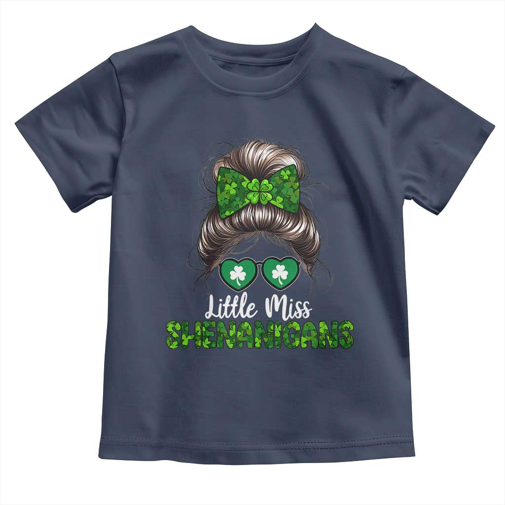 Little Miss Shenanigans St Patricks Day Toddler T Shirt Kids Girls Toddler TS10 Navy Print Your Wear