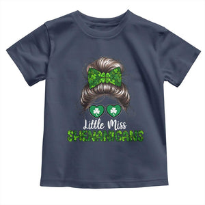 Little Miss Shenanigans St Patricks Day Toddler T Shirt Kids Girls Toddler TS10 Navy Print Your Wear