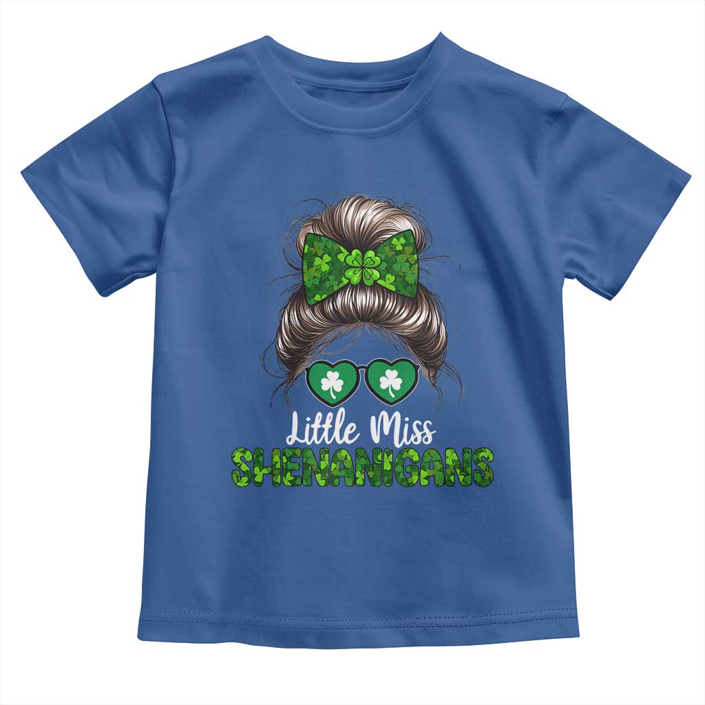 Little Miss Shenanigans St Patricks Day Toddler T Shirt Kids Girls Toddler TS10 Royal Blue Print Your Wear