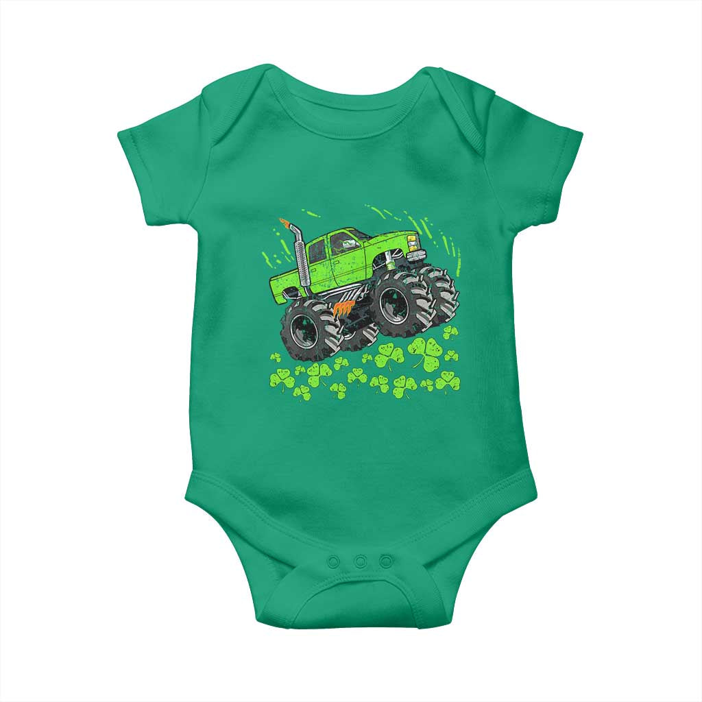 Boys St Patricks Day Lucky Monster Truck Baby Onesie TS10 Irish Green Print Your Wear