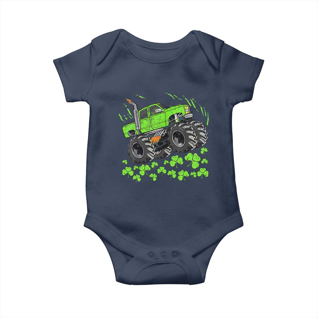 Boys St Patricks Day Lucky Monster Truck Baby Onesie TS10 Navy Print Your Wear