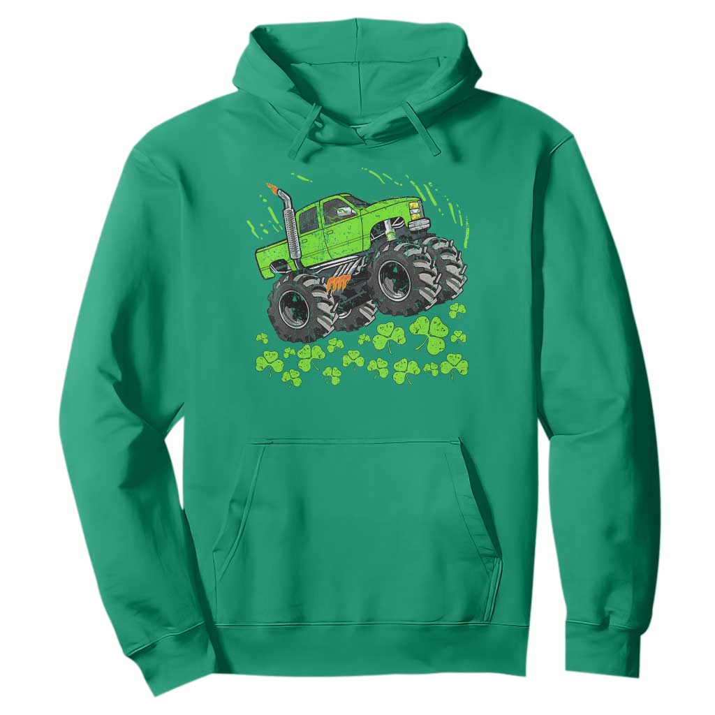 Boys St Patricks Day Lucky Monster Truck Hoodie TS10 Irish Green Print Your Wear