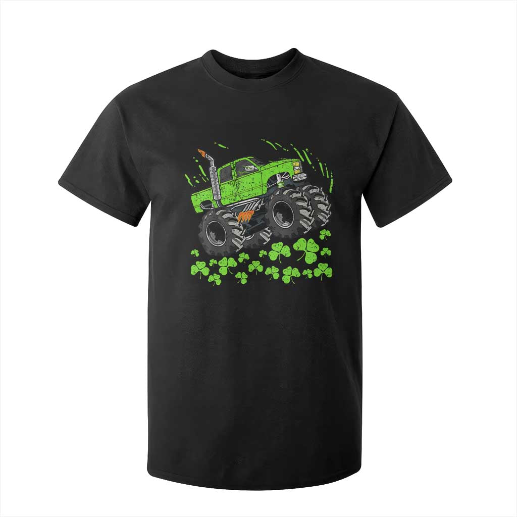 Boys St Patricks Day Lucky Monster Truck T Shirt For Kid TS10 Black Print Your Wear