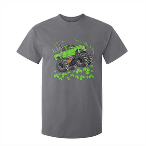 Boys St Patricks Day Lucky Monster Truck T Shirt For Kid TS10 Charcoal Print Your Wear