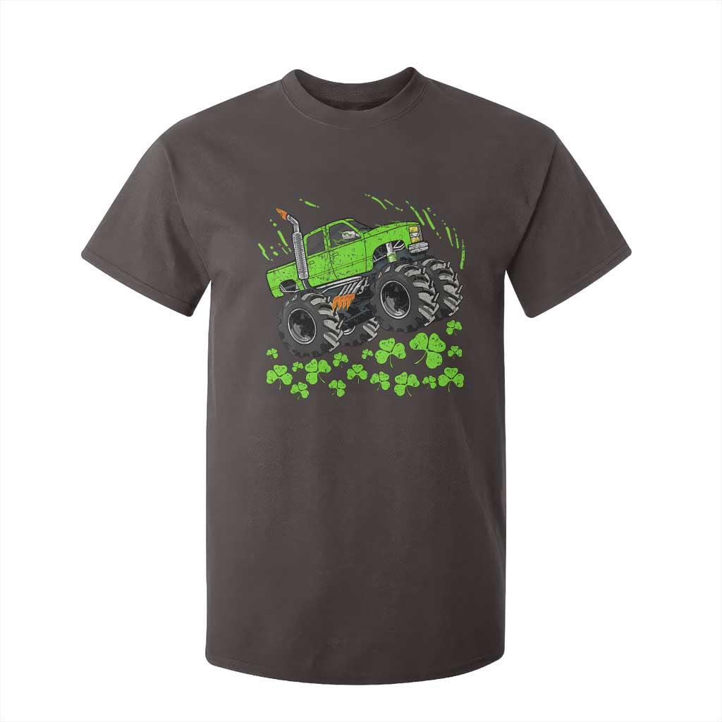 Boys St Patricks Day Lucky Monster Truck T Shirt For Kid TS10 Dark Chocolate Print Your Wear