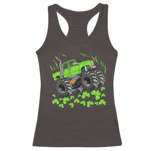 Boys St Patricks Day Lucky Monster Truck Racerback Tank Top TS10 Dark Chocolate Print Your Wear