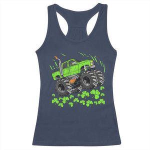 Boys St Patricks Day Lucky Monster Truck Racerback Tank Top TS10 Navy Print Your Wear