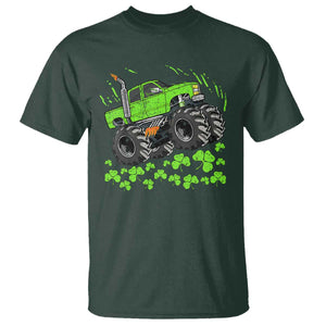 Boys St Patricks Day Lucky Monster Truck T Shirt TS10 Dark Forest Green Print Your Wear