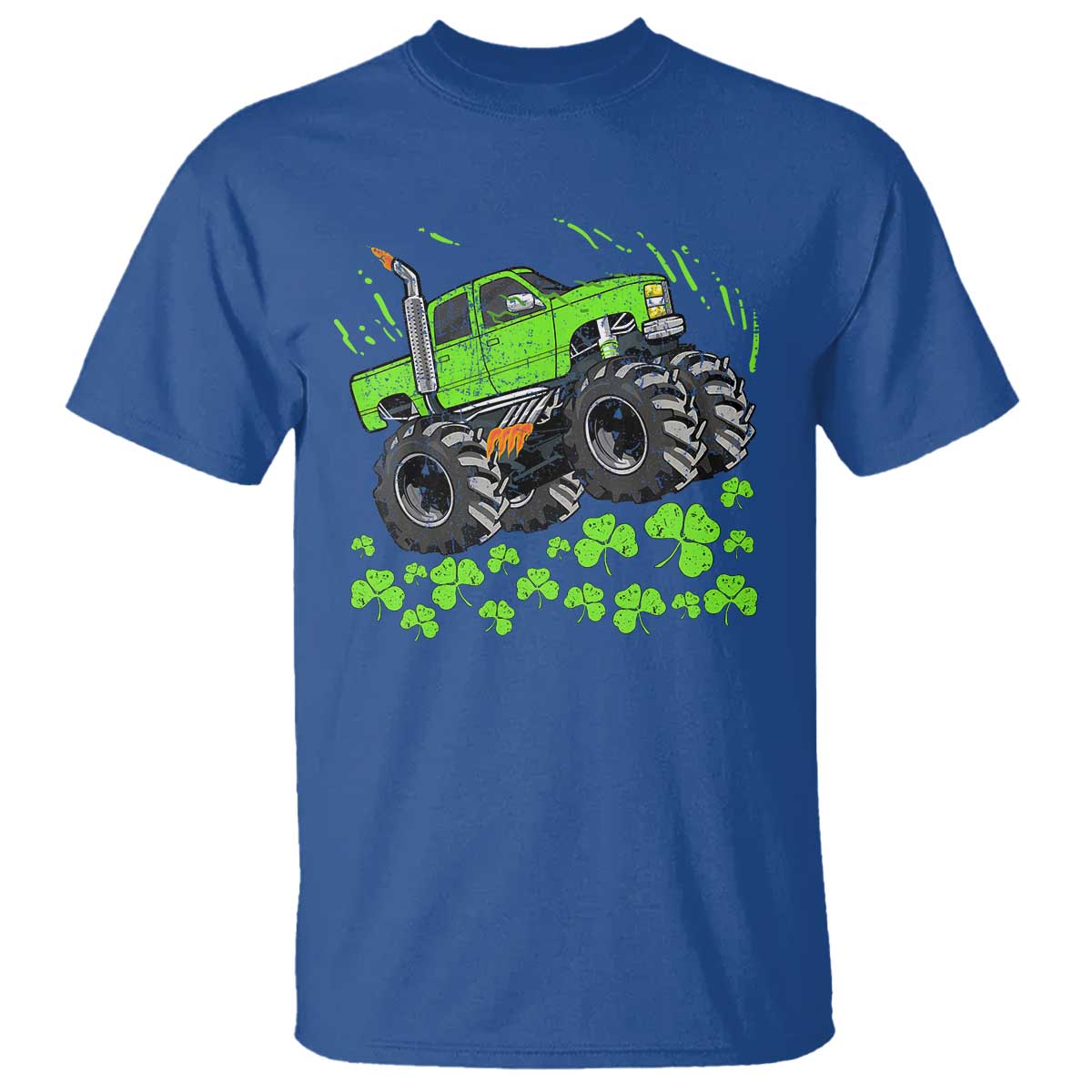 Boys St Patricks Day Lucky Monster Truck T Shirt TS10 Royal Blue Print Your Wear
