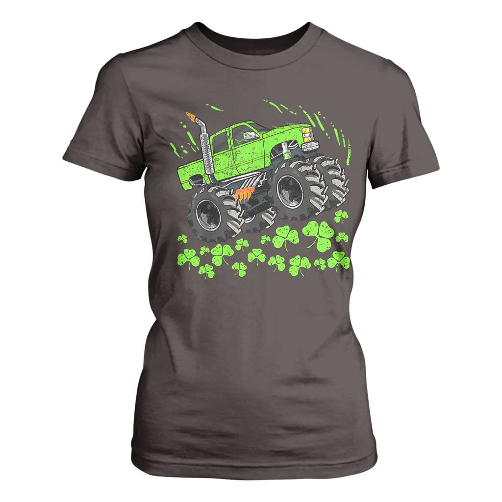 Boys St Patricks Day Lucky Monster Truck T Shirt For Women TS10 Dark Chocolate Print Your Wear