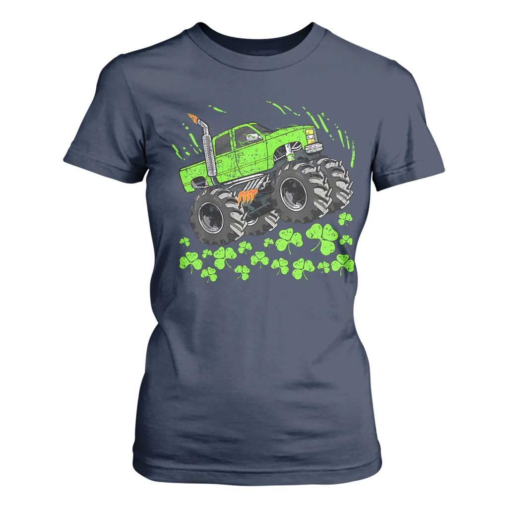 Boys St Patricks Day Lucky Monster Truck T Shirt For Women TS10 Navy Print Your Wear