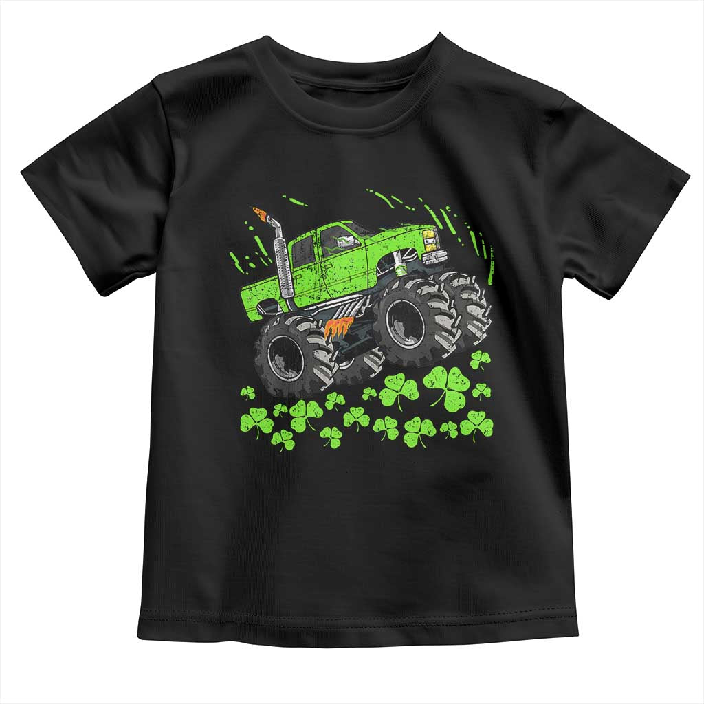 Boys St Patricks Day Lucky Monster Truck Toddler T Shirt TS10 Black Print Your Wear