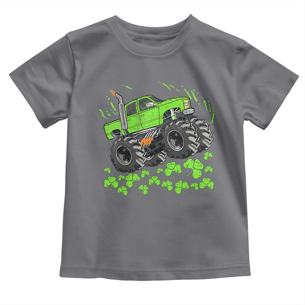 Boys St Patricks Day Lucky Monster Truck Toddler T Shirt TS10 Charcoal Print Your Wear