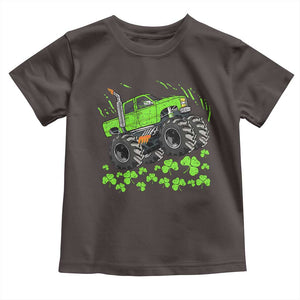 Boys St Patricks Day Lucky Monster Truck Toddler T Shirt TS10 Dark Chocolate Print Your Wear