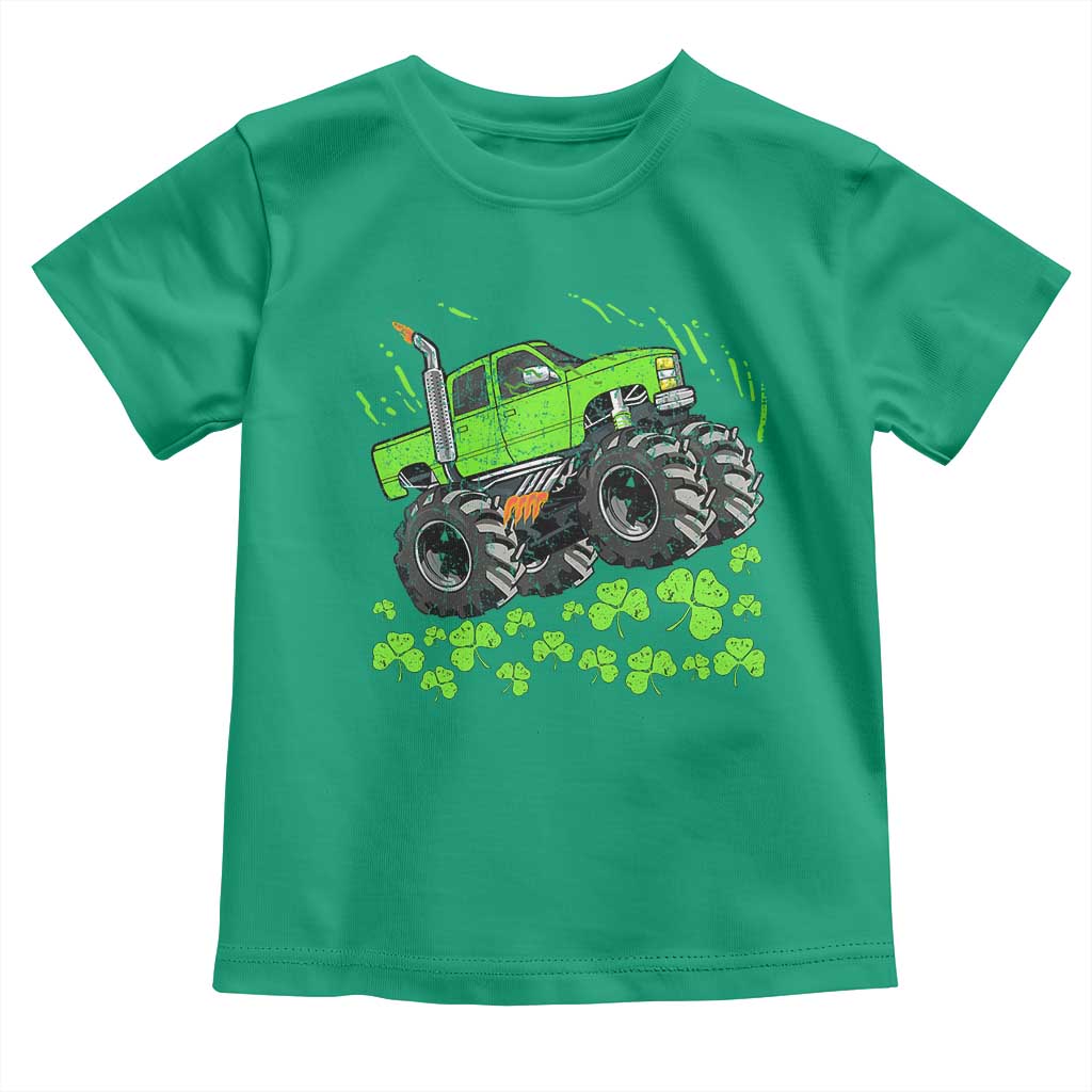 Boys St Patricks Day Lucky Monster Truck Toddler T Shirt TS10 Irish Green Print Your Wear
