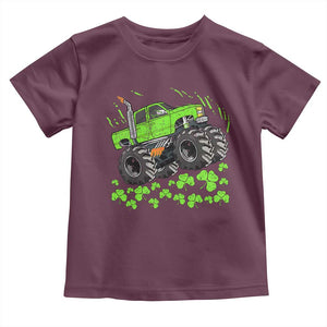 Boys St Patricks Day Lucky Monster Truck Toddler T Shirt TS10 Maroon Print Your Wear