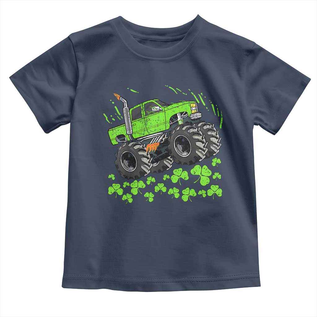 Boys St Patricks Day Lucky Monster Truck Toddler T Shirt TS10 Navy Print Your Wear