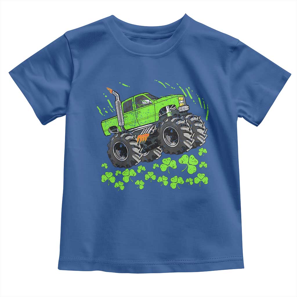 Boys St Patricks Day Lucky Monster Truck Toddler T Shirt TS10 Royal Blue Print Your Wear